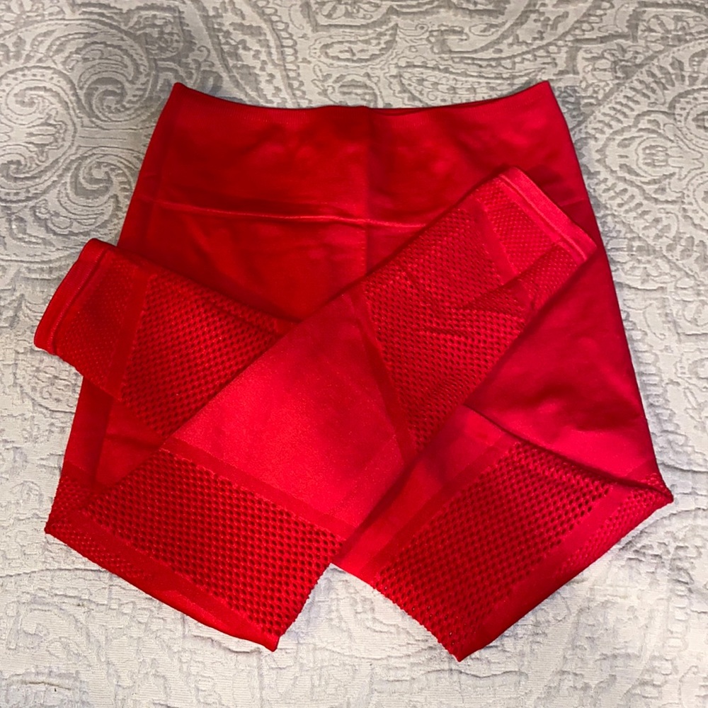Red Perforated Detail Leggings (Fabletics)!